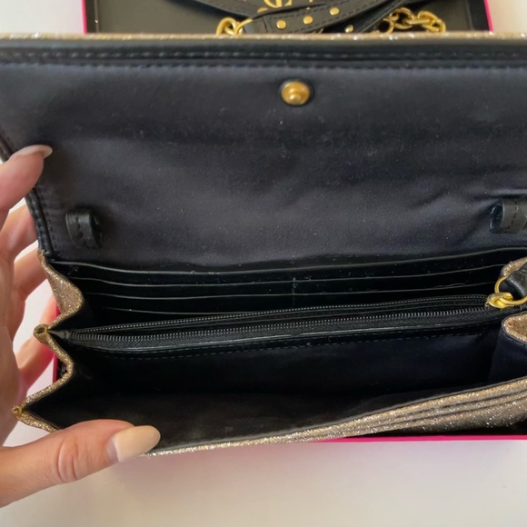 Juicy Couture Gold Glitter Purse Wallet Clutch - Picture 6 of 6